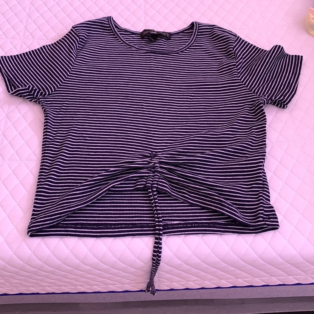 Navy blue draw string shirt